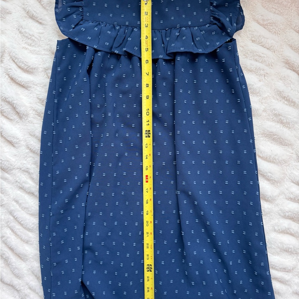 Blue Ruffle Kids Dress - Picture 6 of 8